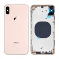 iPhone XS Housing with Back Glass,Charging Port and Power Volume Flex Cable [Gold][High Quality]